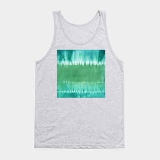 Teal Bold Tie-Dye Stripes Tank Top